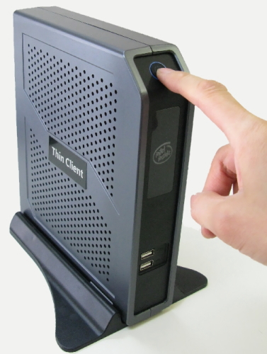 Picture showing the power button pressed.